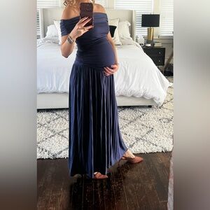 Elegant Navy Blue Maternity Skirt